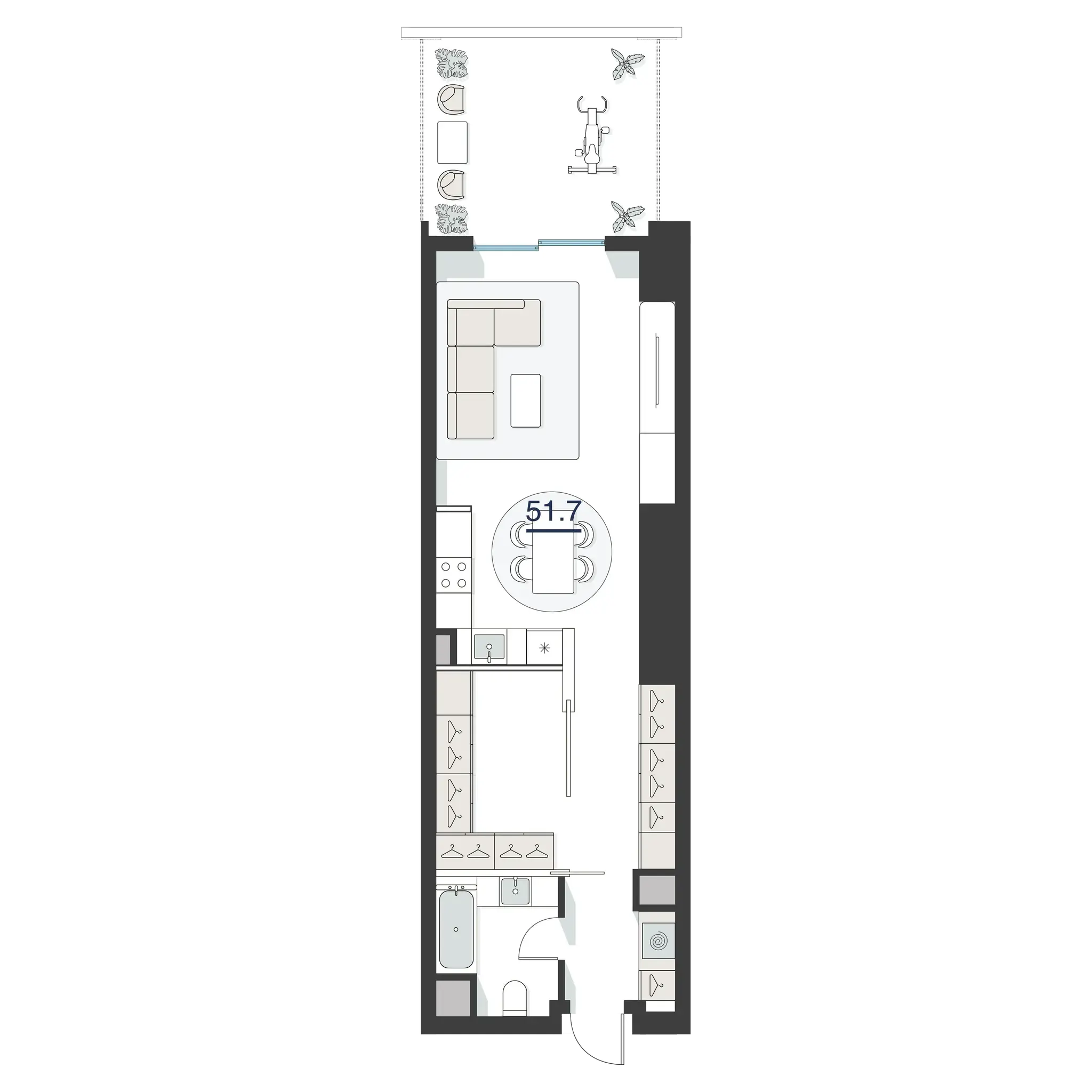 1-xonali kvartira Yashnabad, Tashkent — 34.8 m², 5 / 18 qavat — 6-reja